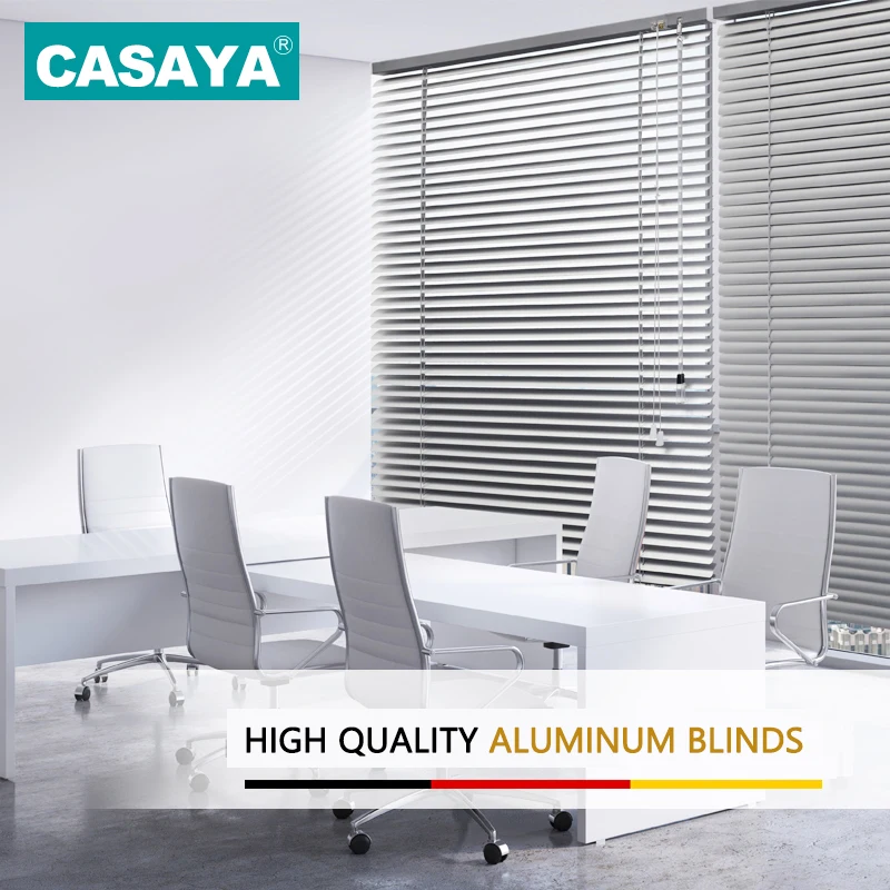 Customized Size Venetian Blinds 25mm slat, Waterproof Thick Aluminum Window Roller Shutter, White, Grey, Silver, Gold, Black