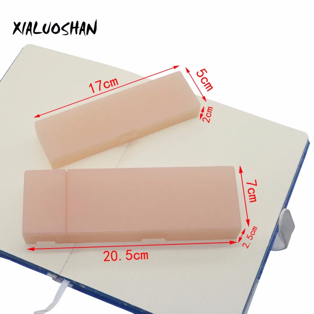 6 style Multicolor Scrub translucent Pencil case Plastic High Quality Simple stationery Storage Office Supplies