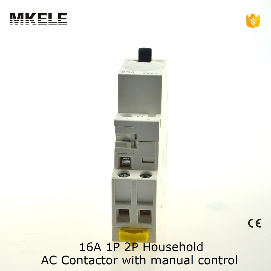 CT 16A 2P الدين السكك الحديدية AC المقاولين لفائف 220V 110V 24V مع التحكم اليدوي Contator البنيوية 2NC
