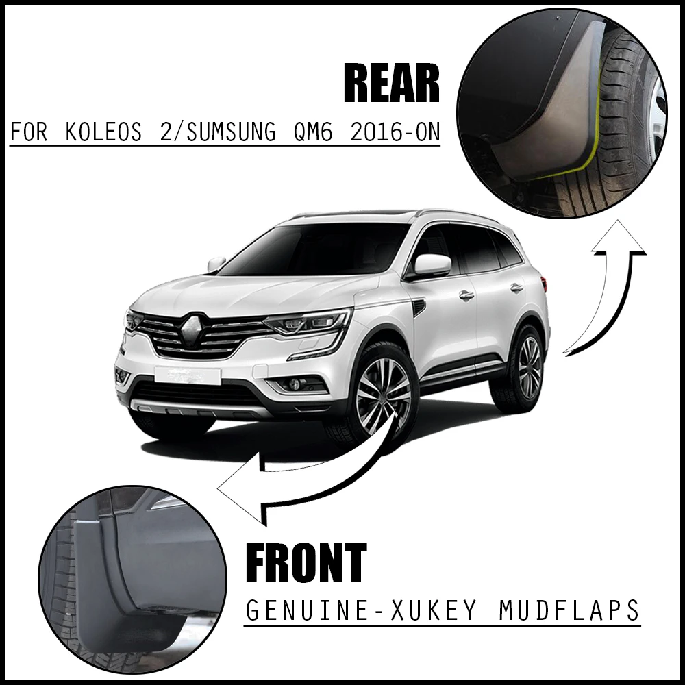 OE Styled Molded Car Mud Flaps For Renualt Koleos II 2016 2017 2018 2019 Sumsung QM6 Mudflaps Splash Guards Flap Mudguards