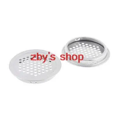 

2pcs Home Hardware Silver Tone 53mm Bottom Dia Stainless Steel Round Air Vent Louver 65mm Upper Diameter