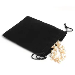 100 stuks 12*10Cm Black Velvet Gift Koord Pouch Tassen, partij Sieraden Gift Bag Kerst Candy Wedding Gift Tassen Sieraden Verpakking