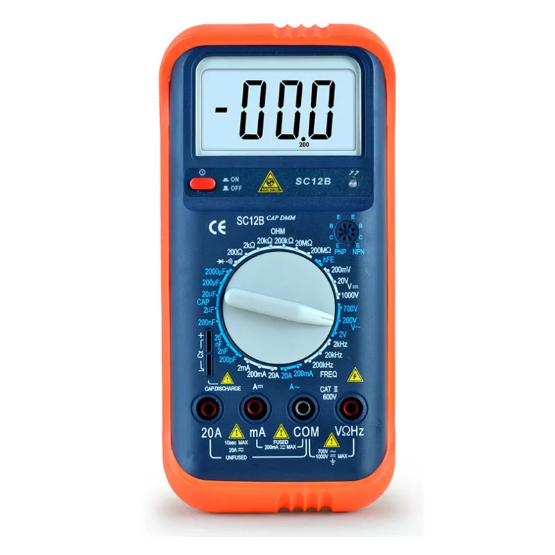 Mini LCD Digital Multimeter Ammeter Voltmeter Resistance Capacitance AC/DC Current Voltage Professional Gauge Testing Meter