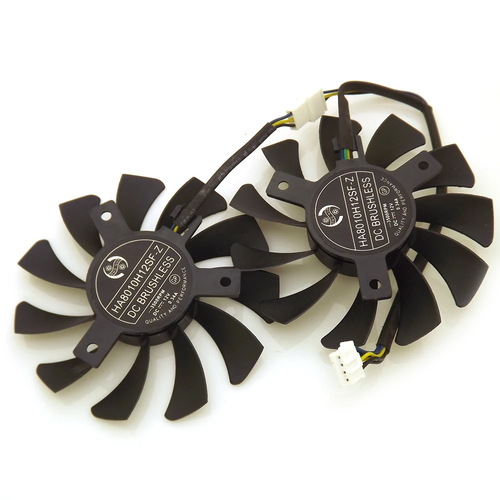 HA8010H12SF-Z 12V 0.34A 75mm 4Wire 4Pin For Dataland HD7750 HD7770 Graphics Card Cooling Fan