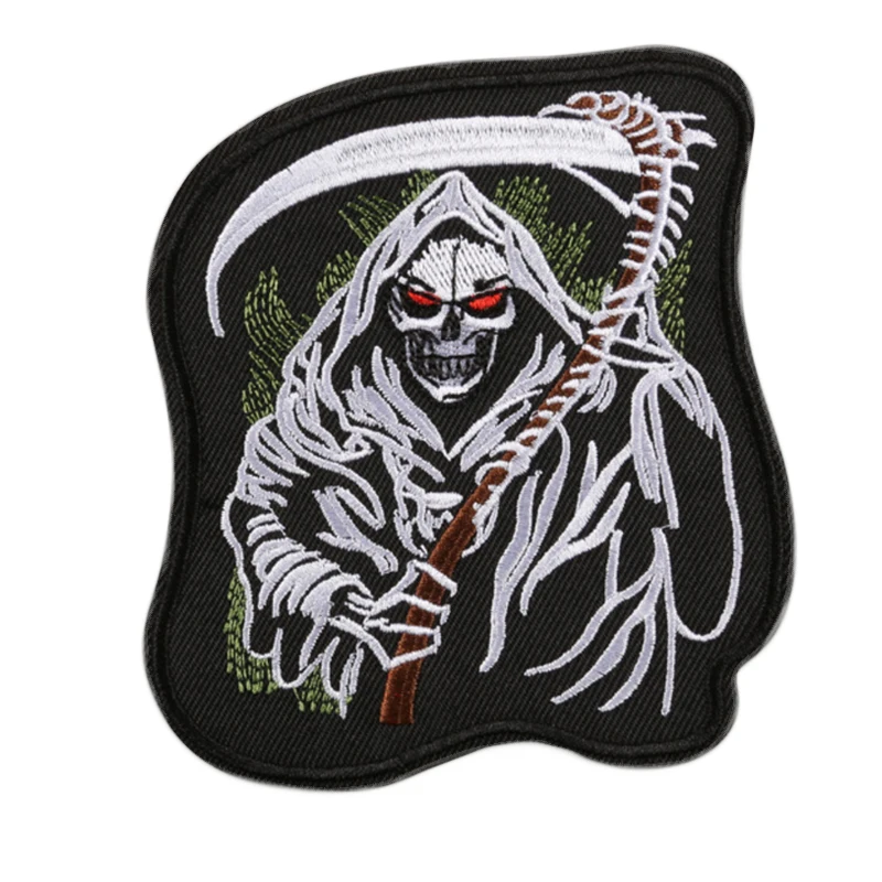 

Custom Embroidered Patch Iron-On/Sew On, Biker Punk Iron on Jackets Jeans Custom Embroidery Patch Factory