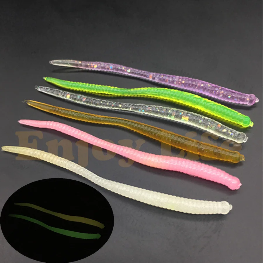 36Pcs*7cm/0.4g Soft Fishing Lures Baits Worm Trout Bionic Fishing Wobbler Maggot Earthwom PVC Insect For Fishing Tackle