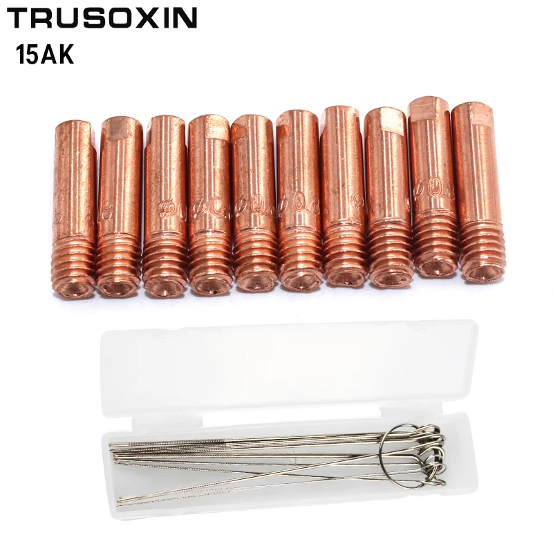 

20pcs 15AK фонарь/Gun Расходники для дуговой сварки проводные электрические сварочные наконечники для MAG MIG сварочный аппарат с одной коробкой Dredge Neeles