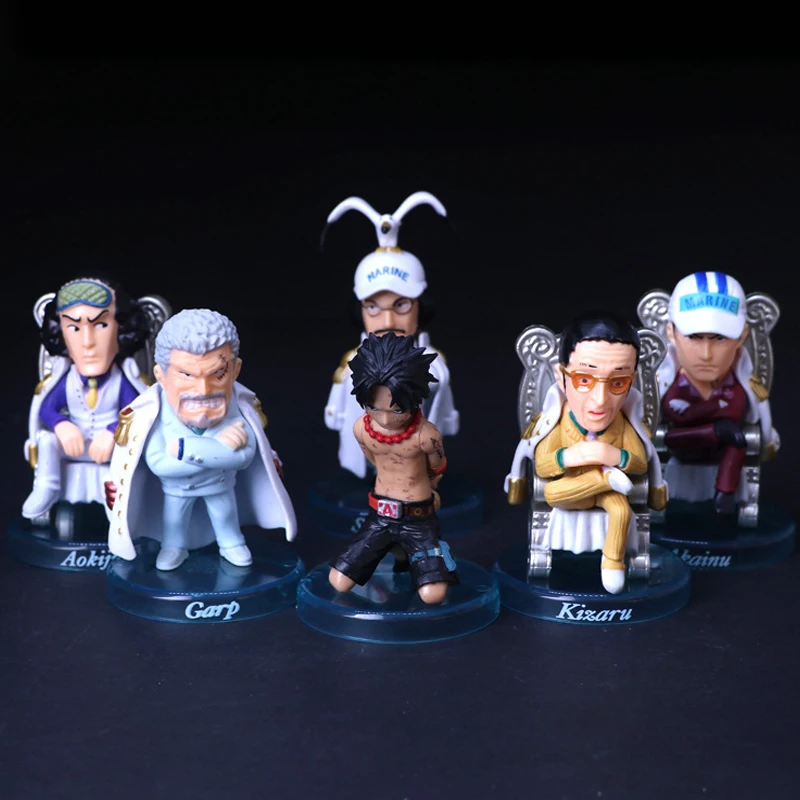 6 Styles Marine War Anime ONE PIECE Action Figure Sengoku Akainu Aokiji Carp Ace Admiral Kizaru Figurine Model Toy Boy Gifts