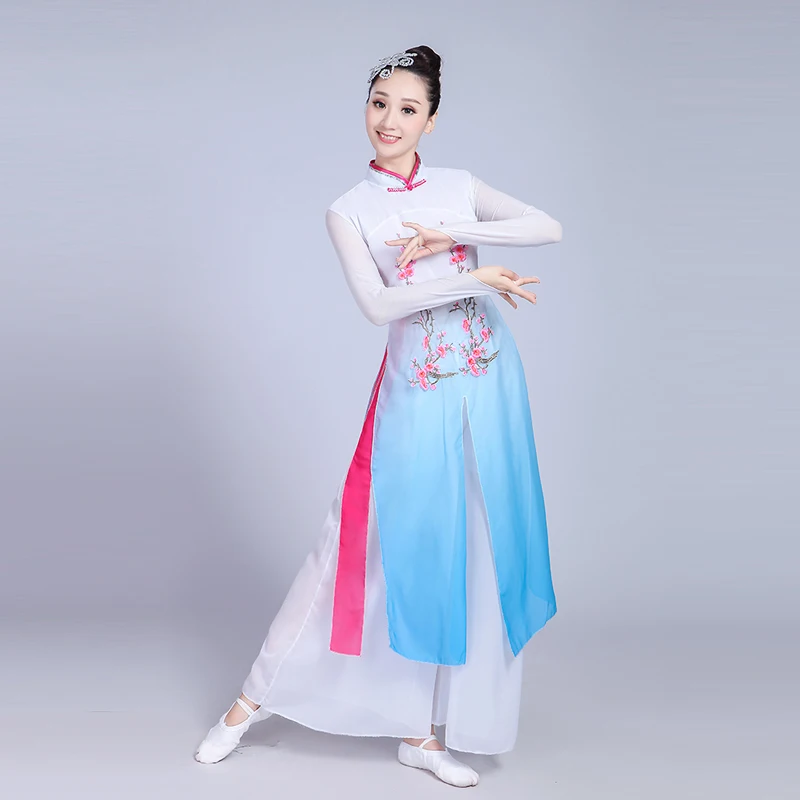 Neue Frauen Klassischen Tanz Kostüm Anzug Weibliche Chorus Kleid Chinese Fan Dance Kostüm Yangko Tanz Kleidung Leistung