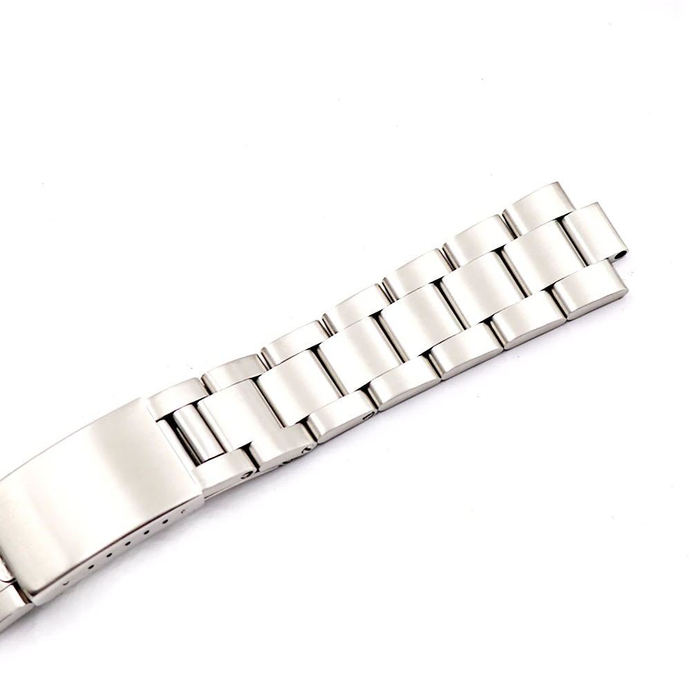 CARLYWET 19 20mm 316L Stainless Steel Two Tone Gold Silver Watch Band Bracelet Hollow Curved End For Vintage Oyster