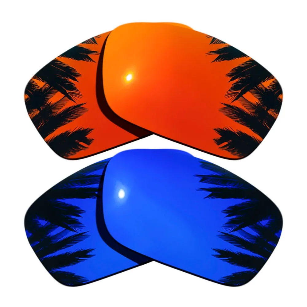 (Orange Red Mirrored+Purple Mirrored Coating) 2-Pairs Polarized Replacement Lenses for Fuel Cell 100% UVA & UVB Protection