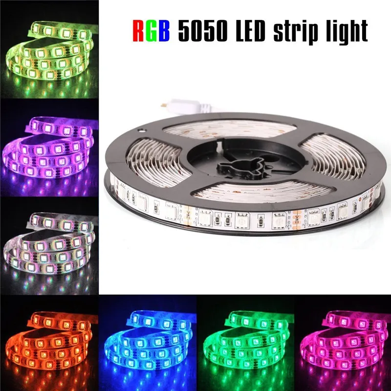 LED Strip 5050 RGB lights 12V Flexible Home Decoration Lighting 5050 No waterproof LED Tape RGB/White/Warm White/Blue/Green/Red