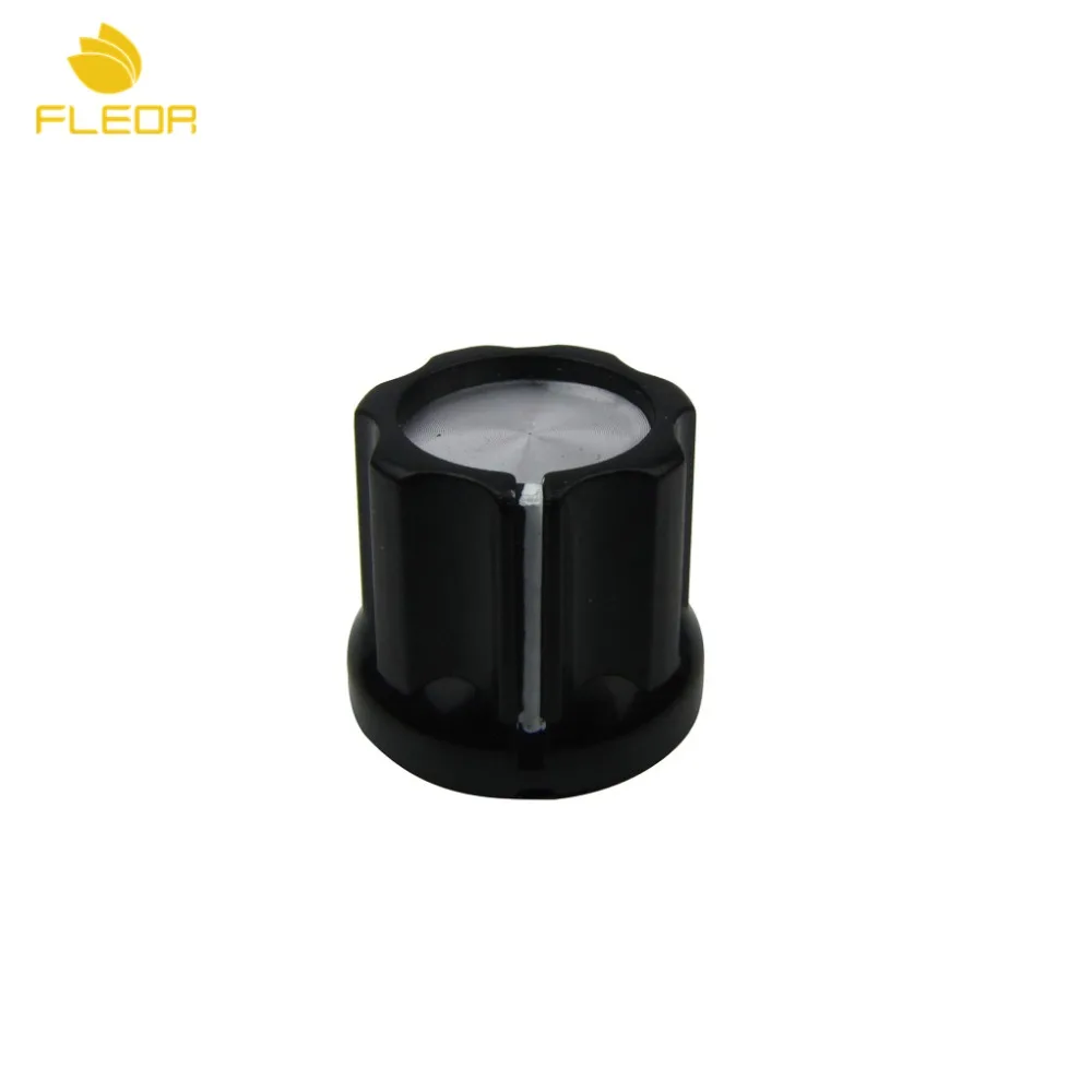 FLEOR 12pcs Aluminum Fluted Guitar Amp Knobs Caps D Shaft Knobs 180 Degree Black Guitar Parts & Accessories