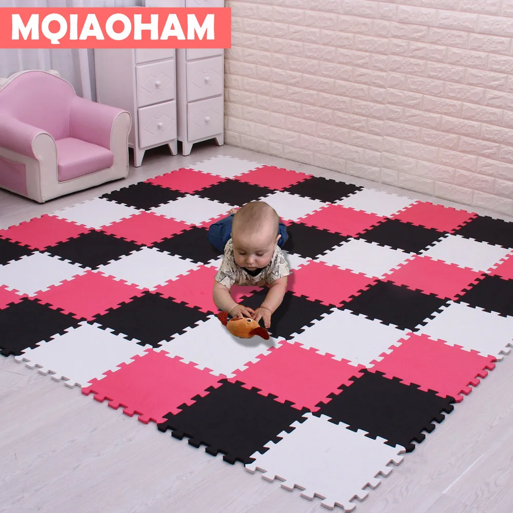 MQIAOHAM-tapis Puzzle en mousse EVA, tapis de jeu pour bébé, tapis de sol, tuiles d\'exercice bloquantes pour bébé, 18,24x29cm 0,8 cm d\'épaisseur