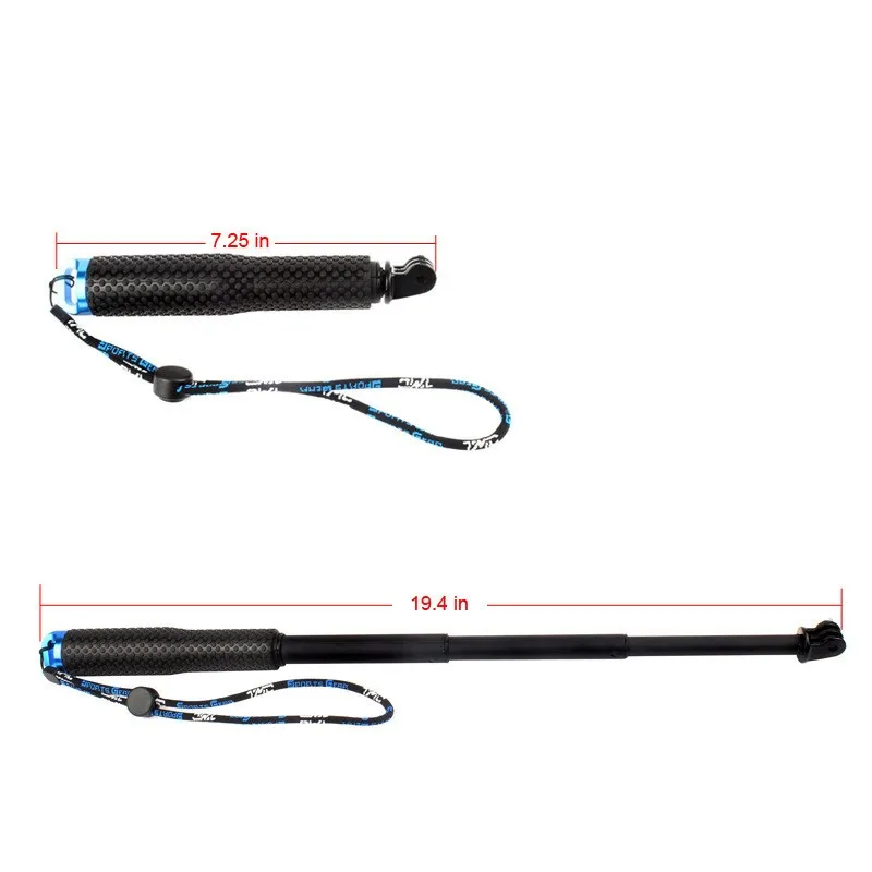 Monopié de mano impermeable + Adaptador convertidor para cámara Gopro Hero 1129754, SJCAM SJ5000, SJ6/8/9, Xiaomi Yi 4K, Mijia C30, EKEN H9