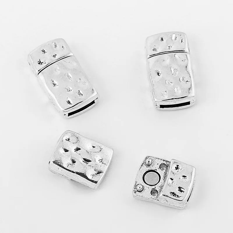 3Sets Flat Strong Magnetic Clasp Cord End Clasp Connector For 10x2mm Flat Leather Cord Bracelet DIY Jewelry Making Supplies