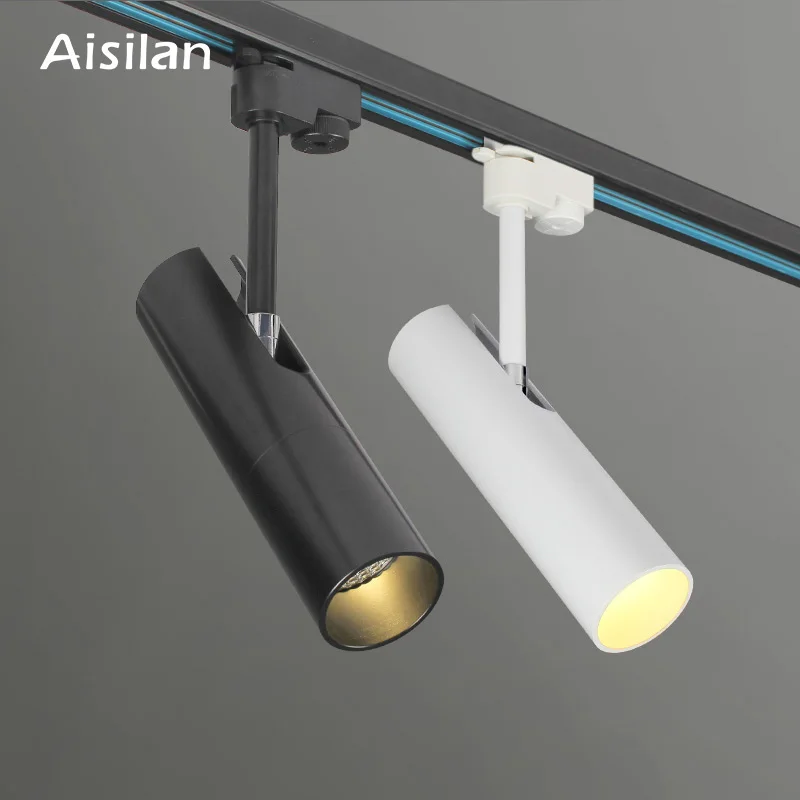 

AisilanNordic LED track ceiling spotlight free adjustable rotation COB Modern for living room bedroom corridor kitchen AC85-260V