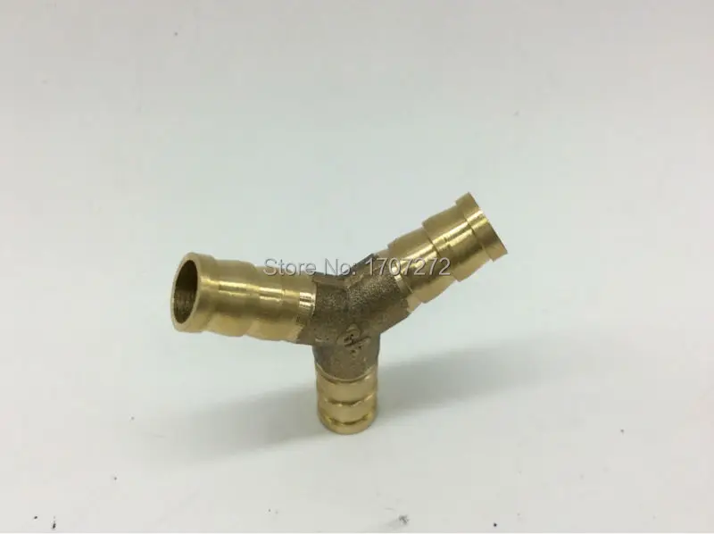 free shipping (20pcs/lot) Brass Plumbing Fittings Tee Pagoda Leather Fittings Gas Pipes Shunt Branch 6mm 8mm 10mm 12mm