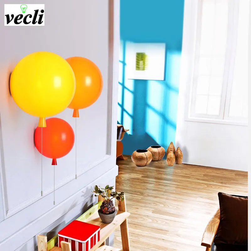 Colorful Balloon Wall Lamp, 20cm Modern Fashion Acrylic Bedroom Light, Kids Room  Lamp Balcony Bedside Wall Sconce Bra