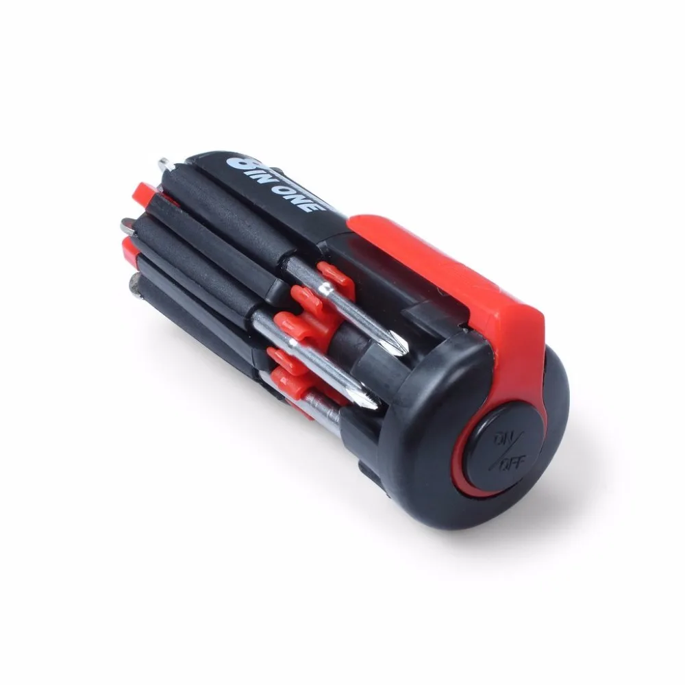 Newest  useful 8 in 1 Multi Portable Screwdriver with 6 LED Torch Tools Light Up Flashlight tool Set