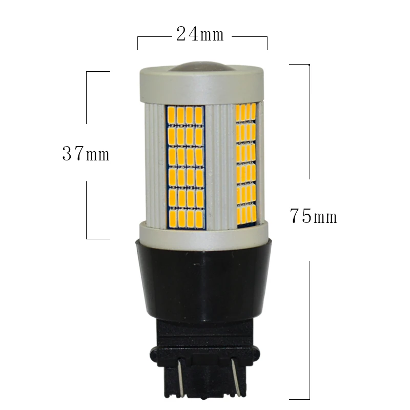 JSTOP 3157 12-24V Yellow LED turn lights Highlighted Canbus 100%No error Turn bulbs P27/7W Front Rear turn signal No Hyper Flash