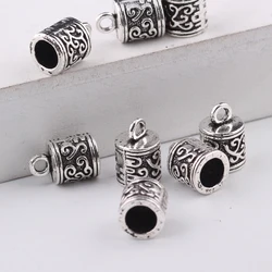 reidgaller 20pcs antique silver 6mm leather cord end caps for jewelry making diy bracelet necklace connector findings