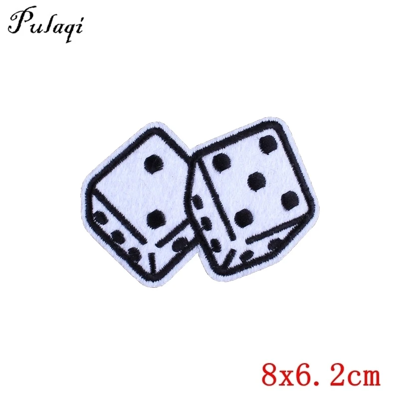 Pulaqi Dice Iron On Patches Embroidered Patch For Clothing Decoration For Jeans T Shirt Sewing Accessories B