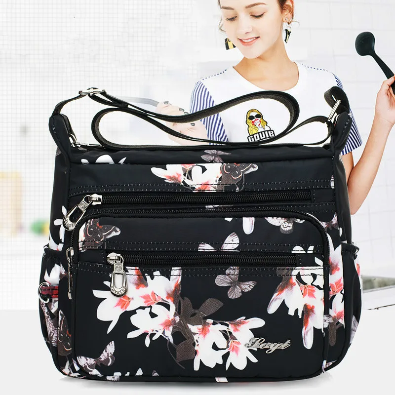 2021 nuove borse firmate donna Flower Butterfly stampato borse A tracolla in Nylon impermeabile borsa A tracolla retrò Sac A Main Bolsos