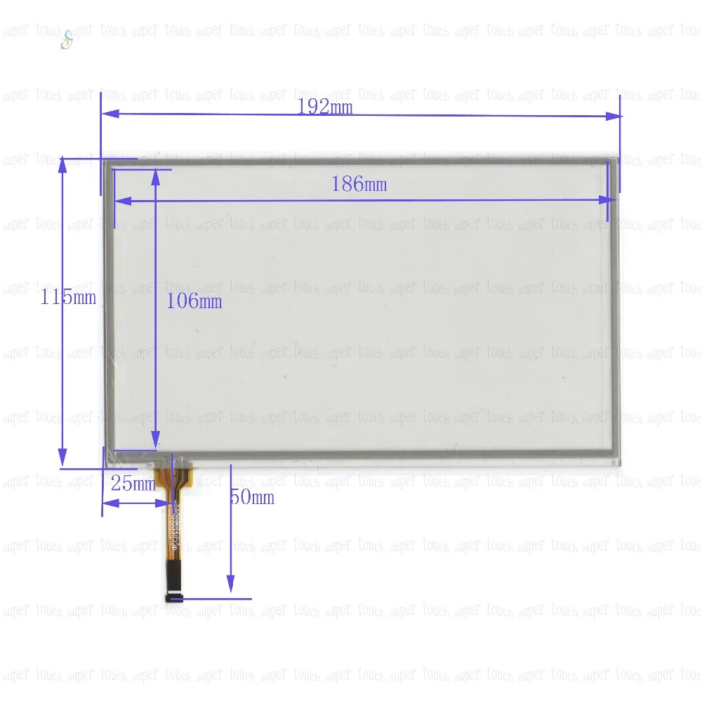 

ZhiYuSun POST 8inch 4-wire resistive touch panel for Car DVD, 192*115 GPS 192mm*115mm this is compatible