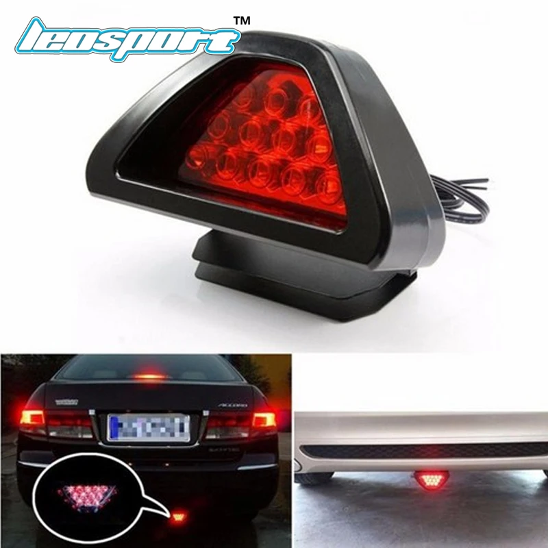 High Quality Universal F1 Style 12V LED red blue white Rear Tail Third Brake Stop Safety Lamp Light Car led f1