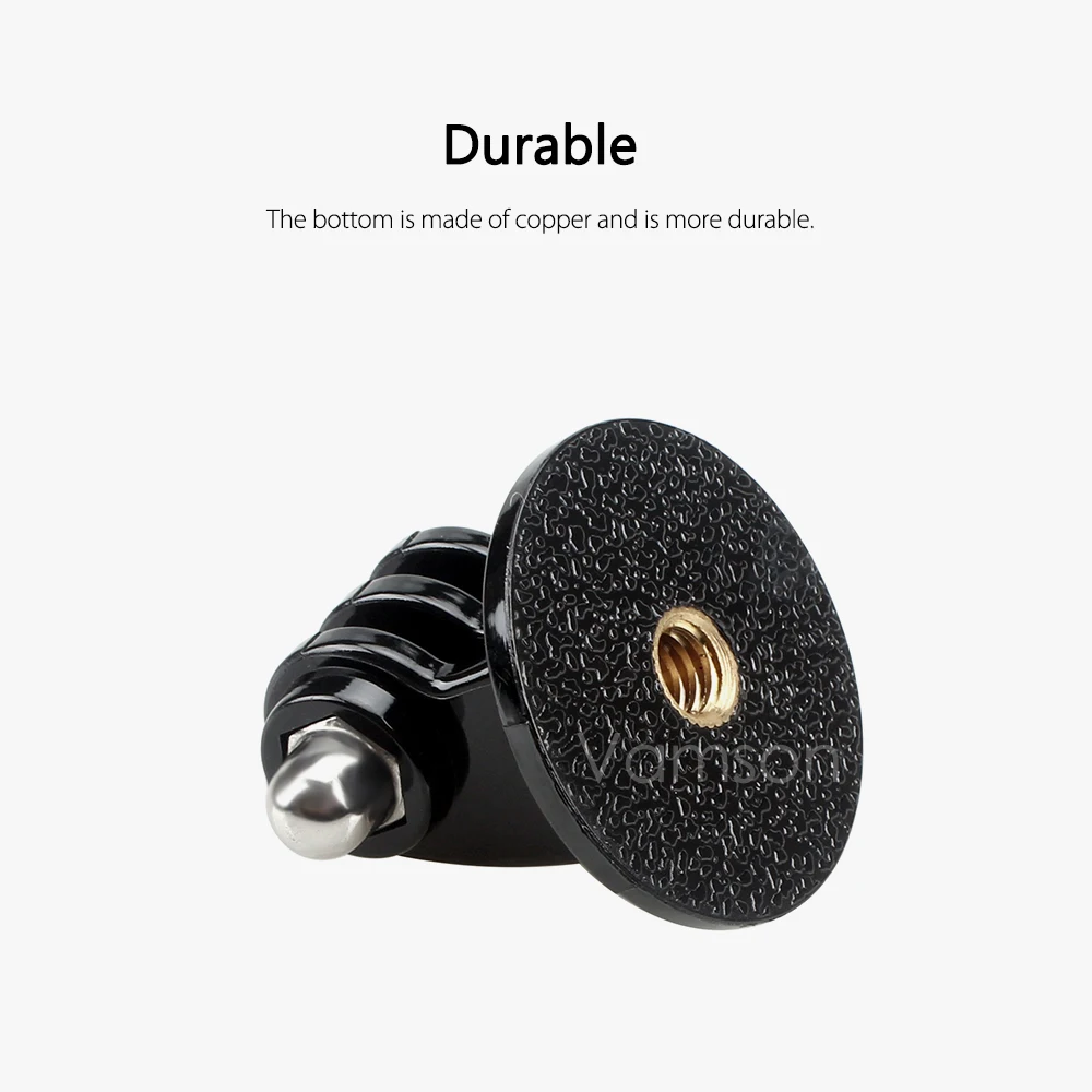 Vamson 고프로 액세서리용 미니 모노포드 삼각대 마운트 어댑터, 고프로 히어로 12 11 10 9 8 7 6 5 4 3 + 2, Yi 4K VP101 용