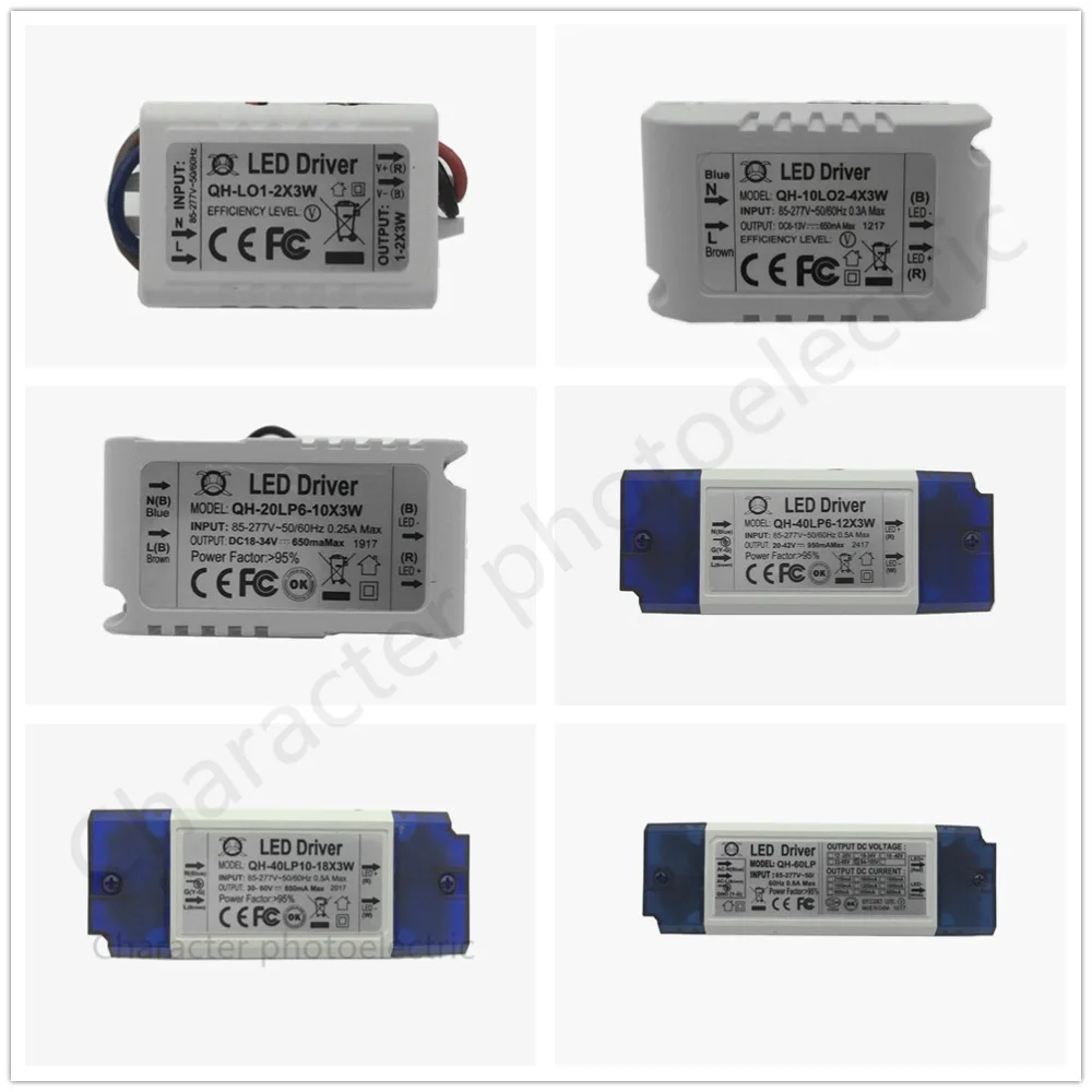 

High PF Constant Current LED Driver 600mA 3W 10W 20W 30W 40W 50W 60W 1-2x3w 6-10x3w 10-18x3w 18-30x3W Lamp Lighting Transformers