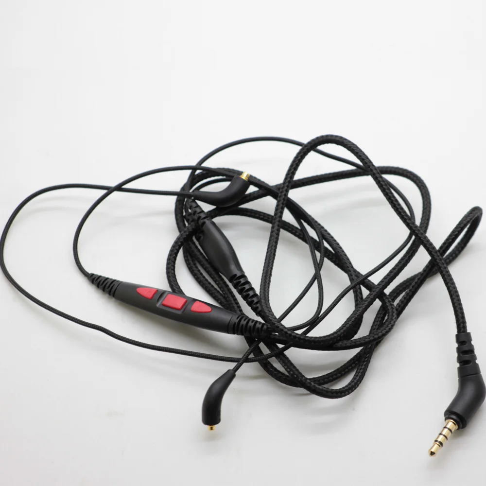 Shure SE215 315 SE425 SE535 SE846 용 포야투 이어폰 케이블 코드, 원격 마이크 포함, 볼륨 조절, 삼성 아이폰 안드로이드용