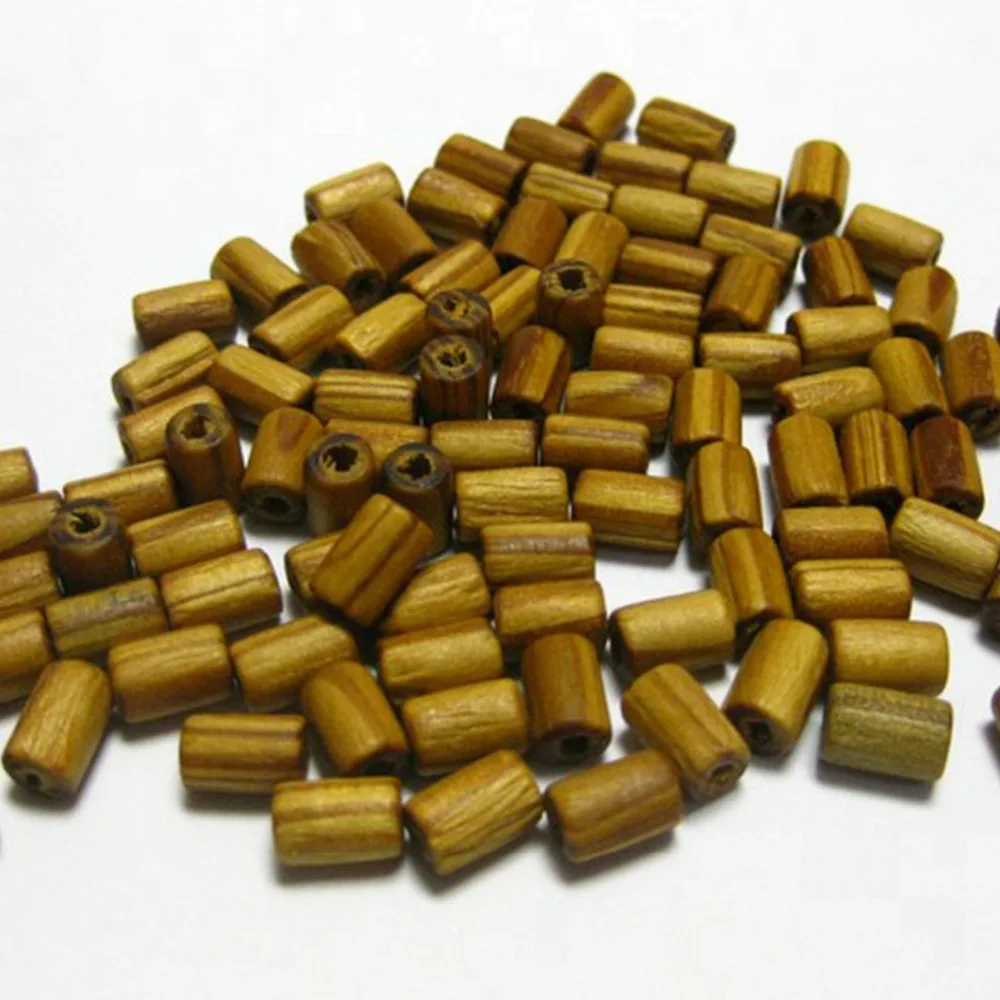 200 Natural Pattern Tube Wood Beads~ Wooden 5X8mm