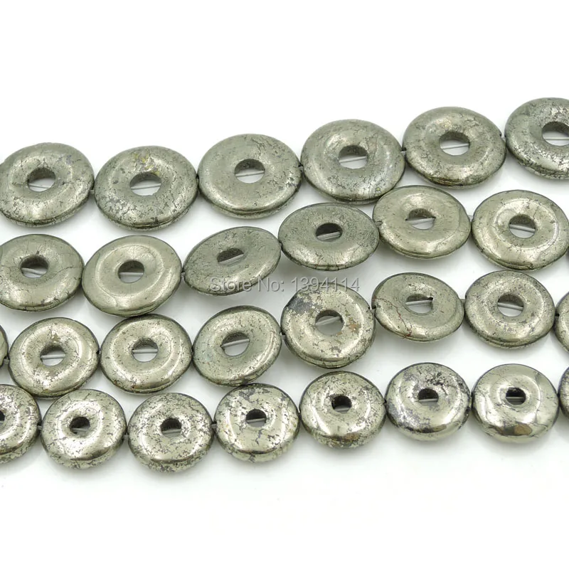 

Natural Pyrite Ring Bead Of Different Sizes For Making Bracelet Or Necklace DIY Jewelery 15.5 Inches Full Strand