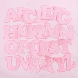 Pink Letters Patch English Alphabet Embroidery Applique For T-shirt Name Patches Iron On Garment Accessories