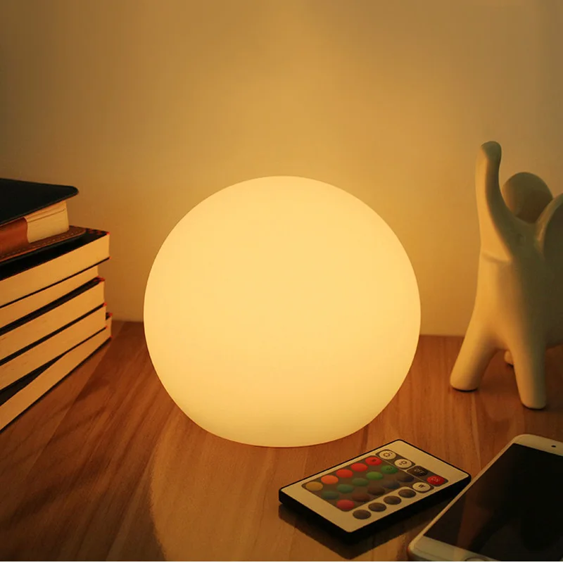 Warm White/RGB LED Sphere Lamp Dia15/20cm Simple Design Warm & Natural LED Table Night Light for Home Baby Bedroom Coffee Bar