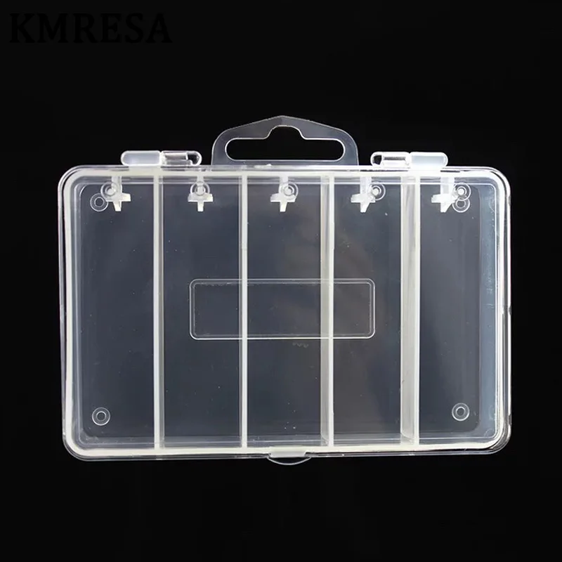 Multifunctional Organized 11.5*7*2.2cm with 5 Slots Compartments Transparent Visible Plastic Fishing Lure Box Fishing Tackle box