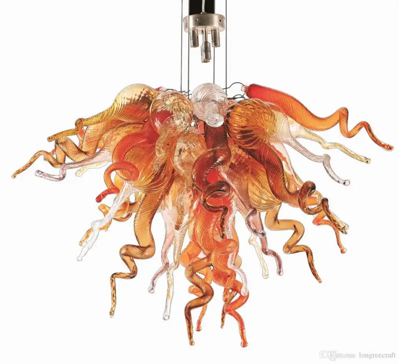 

Modern Ceiling Chandelier Chihuly Style Hand Blown Glass LED Art Cheap Chandelier Light Fixtures