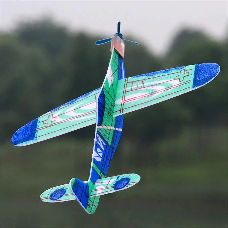 1PCS Hand Throw Flying Glider Planes EPP Foam Airplane Mini Drone Aircraft Model Toys For Kids Random Color 19cm