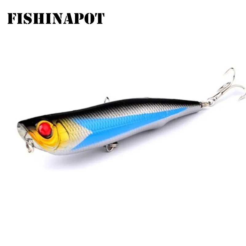 FISHINAPOT 1 шт., 10,5 см, 15,7 г, большой Поппер, рыболовные приманки, карандаш, воблеры, рыболовная жесткая приманка в форме гольяна с 4 # крючками, приманка, окунь, карп