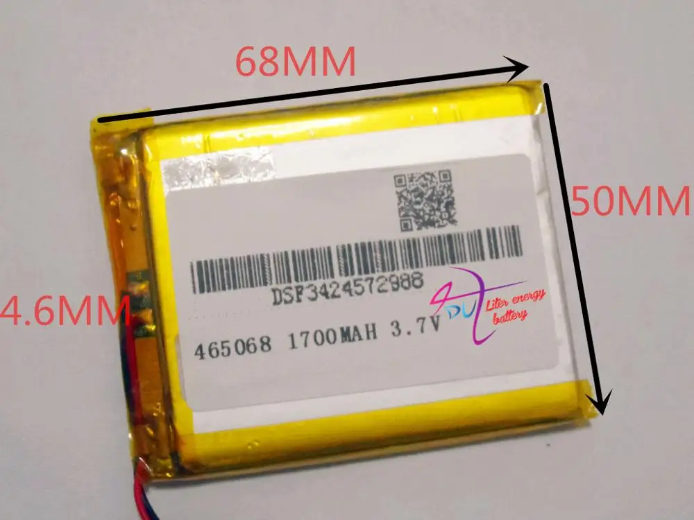 

best battery brand Size 465068 3.7V 1700mah tablet battery with Protection Board For GPS HC-toys Digital Product Free S