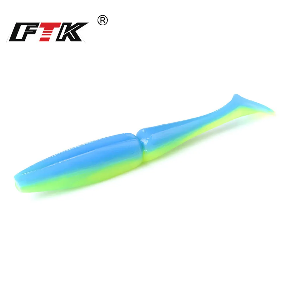 FTK 90mm 105mm Soft Fishing Lure 6-10PCS Silicone Bait T Tail Wobbler Bass Artificial Bait Fishing Soft Lure