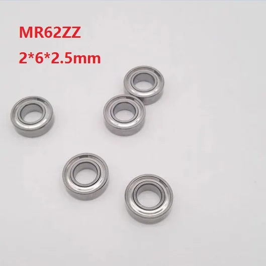 

50/100/500pcs MR62ZZ MR62 ZZ MR62Z 2x6x2.5mm Double metal cover Miniature mini deep groove ball bearing 2*6*2.5mm