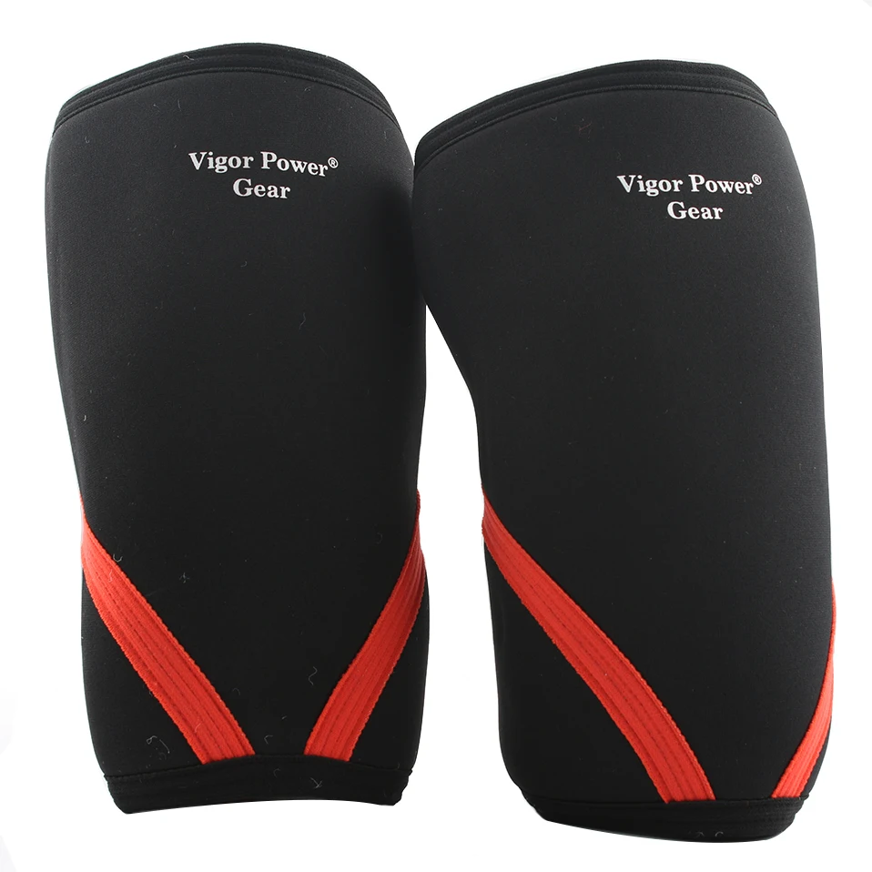 Vigor Power Gear Weight Lifting Knee Sleeves, Neoprene Knee Supports, Power Sports, 7mm Pads