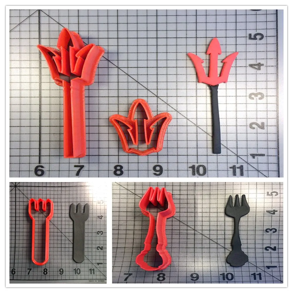 Pitch Fork Series Cookie Cutter Set Kitchen Accessories Fondant Cupcake Top Mould Custom Made 3D Printed Cake Decoration Tools