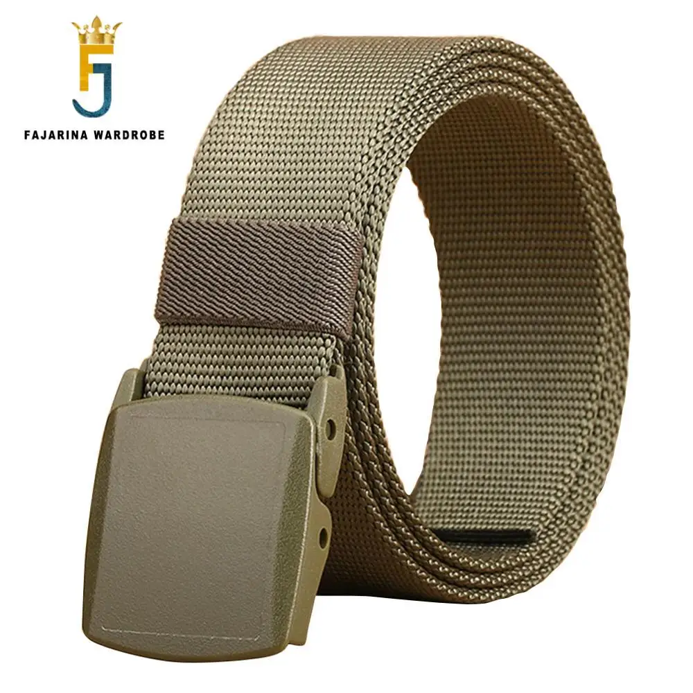 FAJARINA Unisex Automatic Nylon Belt Fashion Design Waist Canvas Belts Strap for Couple Accessories Women 3.8cm Wide CBFJ0043