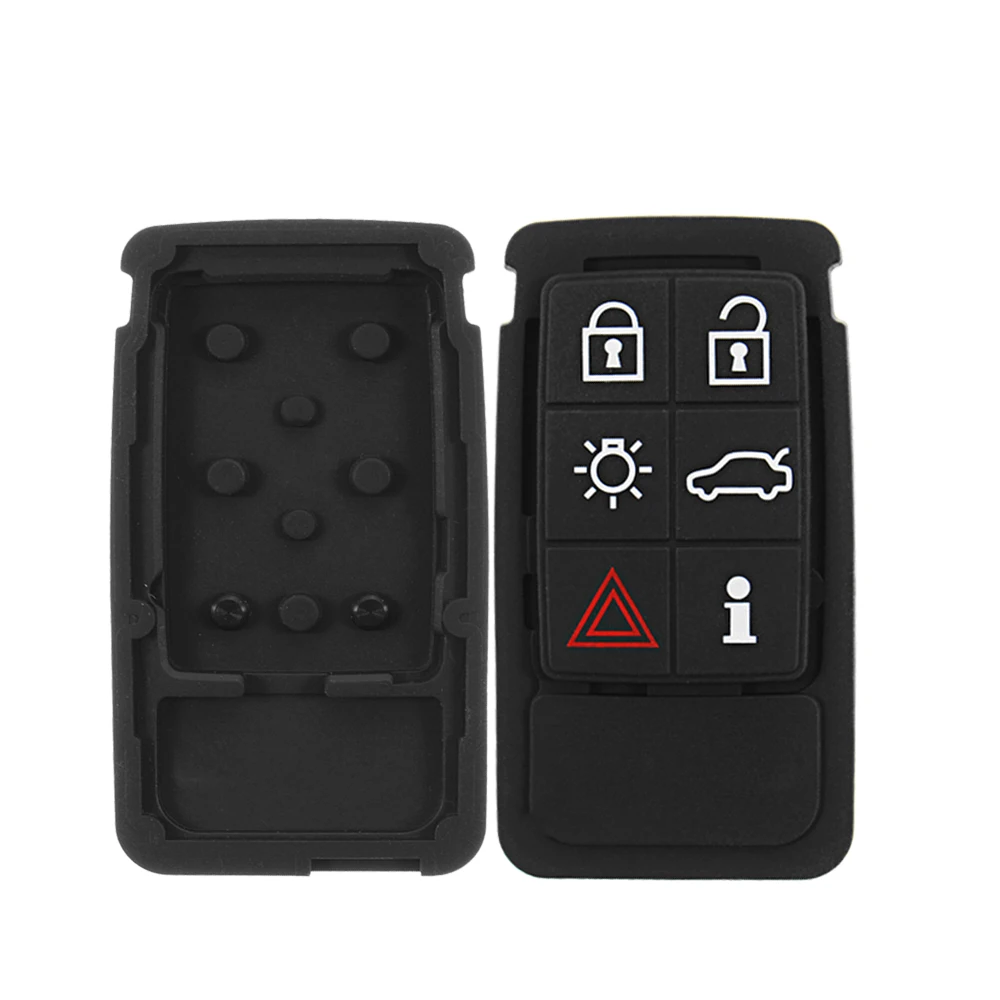 OkeyTech Smart Key Pad Replacement Silicone Car Key Case for Volvo S60 V60 S70 V70 XC60 XC70 Repair Rubber Mat 5 6 Button