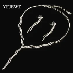 YFJEWE New Rhinestone crystal Jewelry Sets Necklace earrings set Elegant Shinning Jewelry Set for women Wedding Bride Party N172