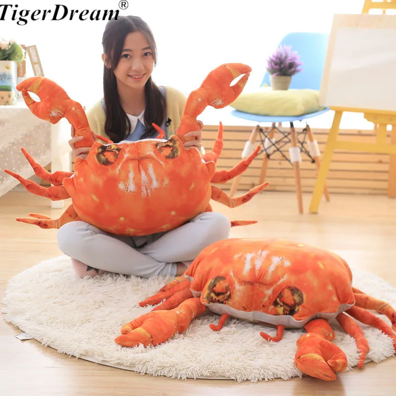 60cm Creative Simulation Big Crab Plush Toys Soft PP Cotton Stuffed Animals Dolls Crabs Cushion Sleeping Pillows